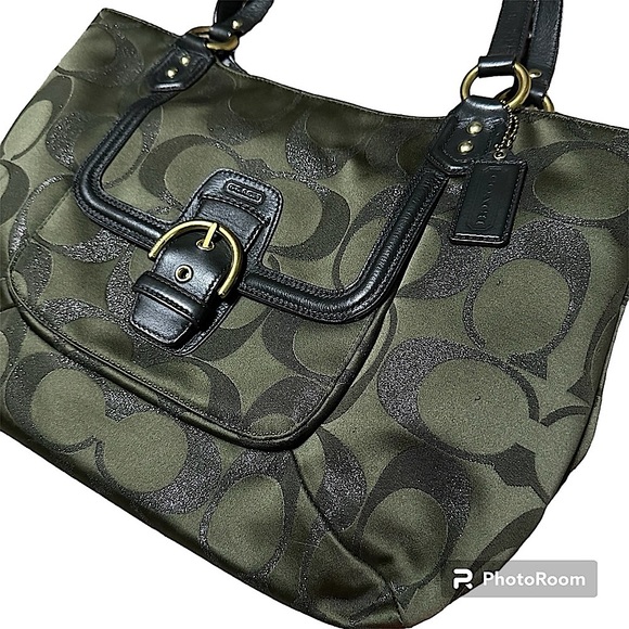 Beautiful COACH F1382-F26248 Campbell Signature Green Bag! - Picture 4 of 17